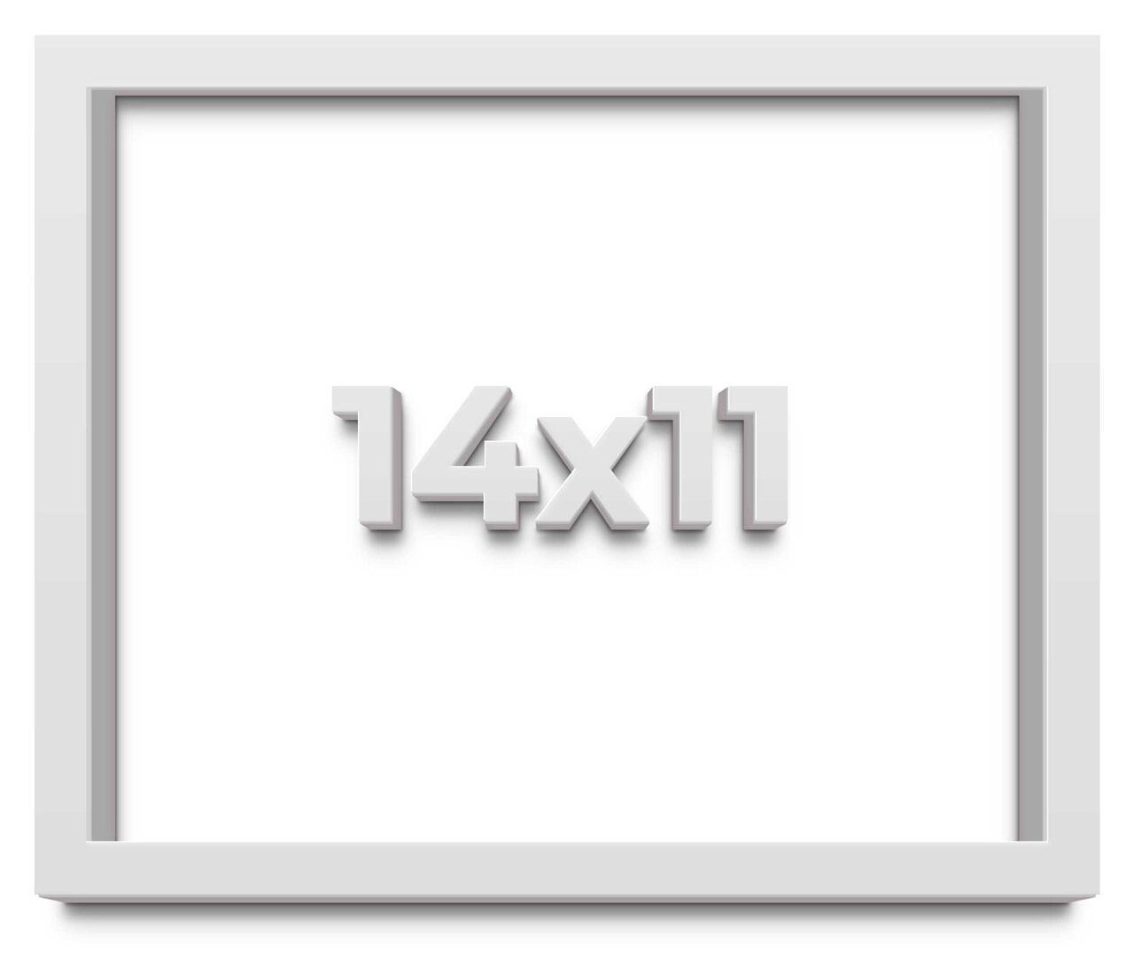 Photo Size Shadow Box 1.5" Depth White Picture Frame - UV Acrylic, Backing, Hanging Hardware